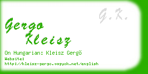 gergo kleisz business card