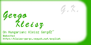 gergo kleisz business card